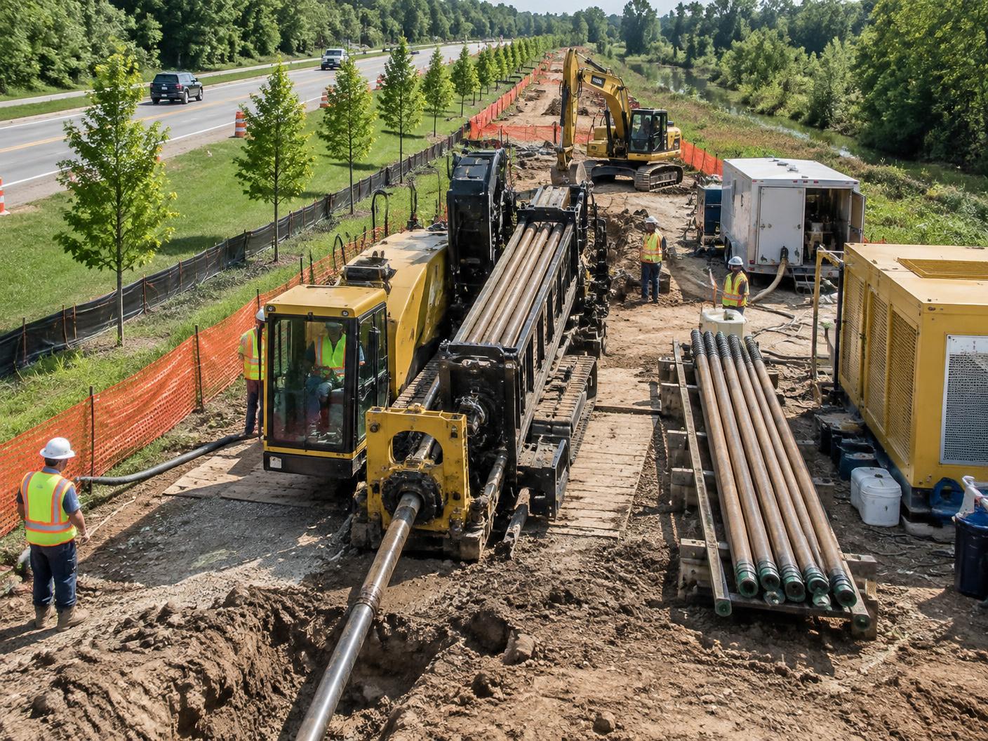 Large underground utility construction operation